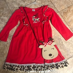 Reindeer Dress with Purse